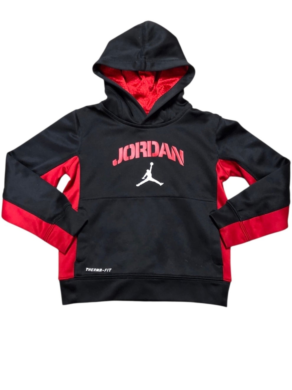 Jordan Black & Red Hooded Therma-Fit Pullover